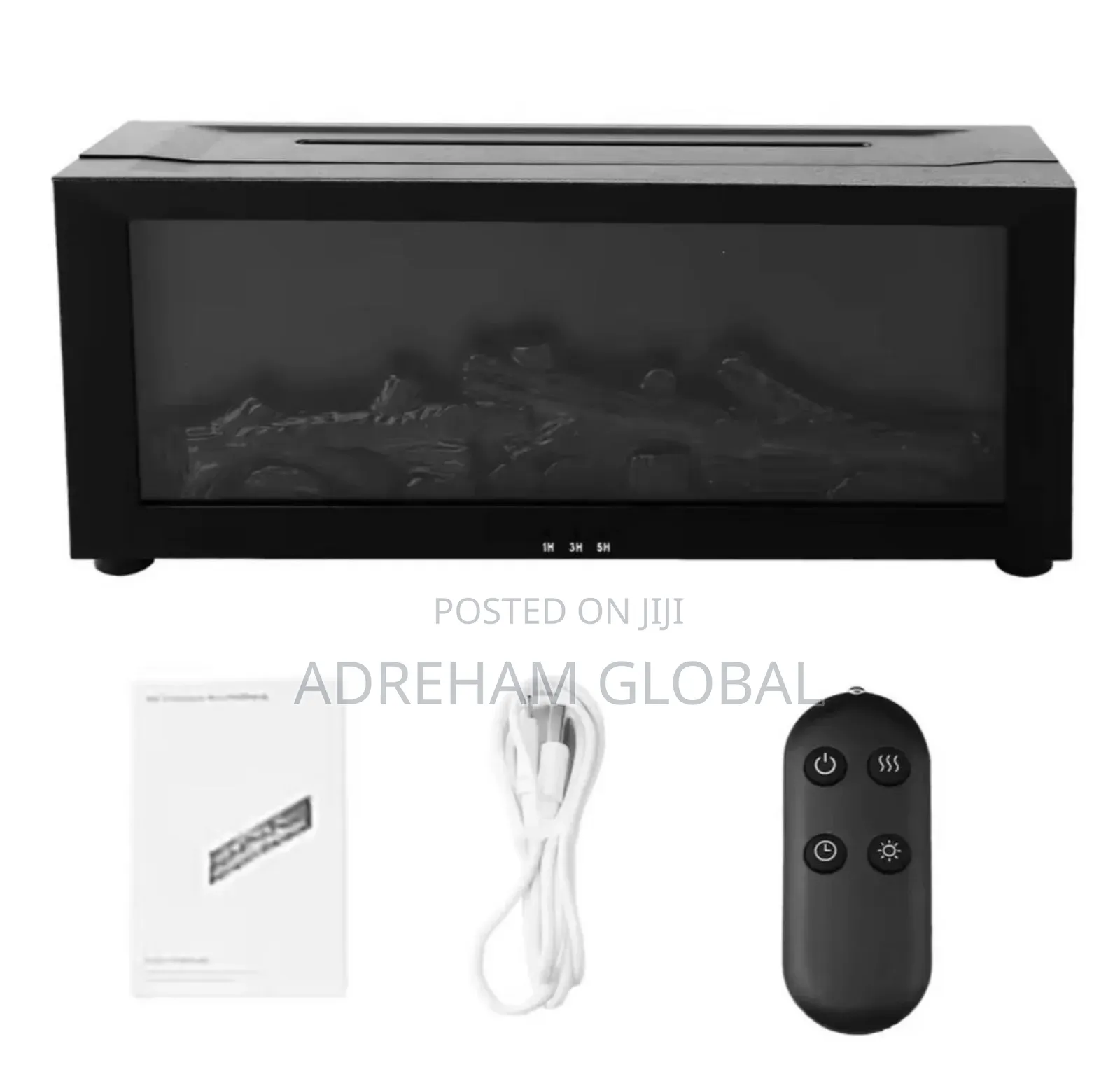 Colorful 3D Flame Fireplace Aroma Diffuser Waterless Auto-