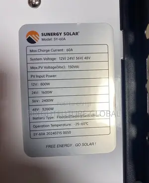 60A Sunergy MPPT Solar Charge Controller