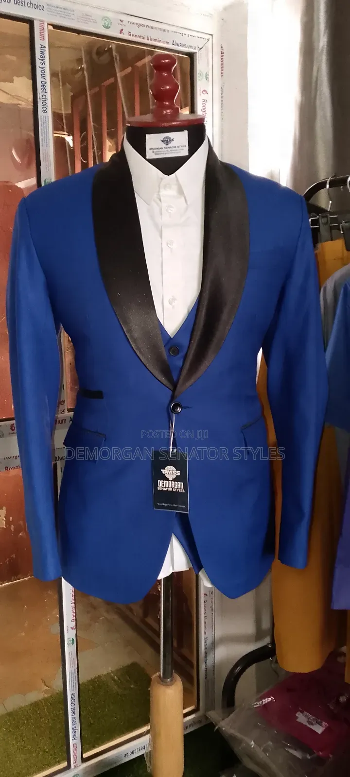 Demorgan Blue Rolling Lapel Suit