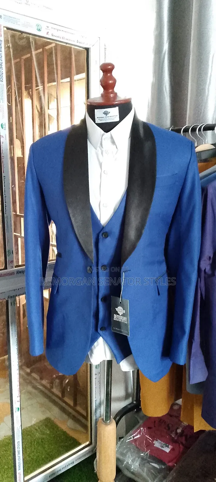 Demorgan Blue Rolling Lapel Suit