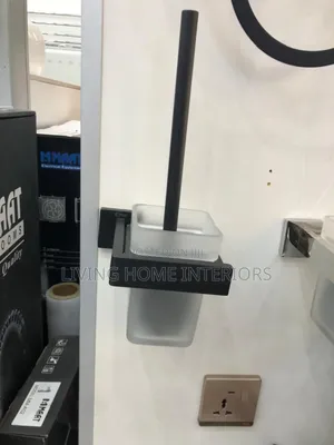 Black Glass Toilet Brush