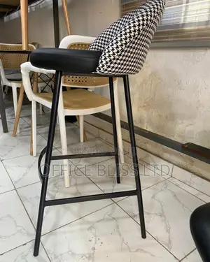 Fabric/ Leather Bar Stool With Iron Base