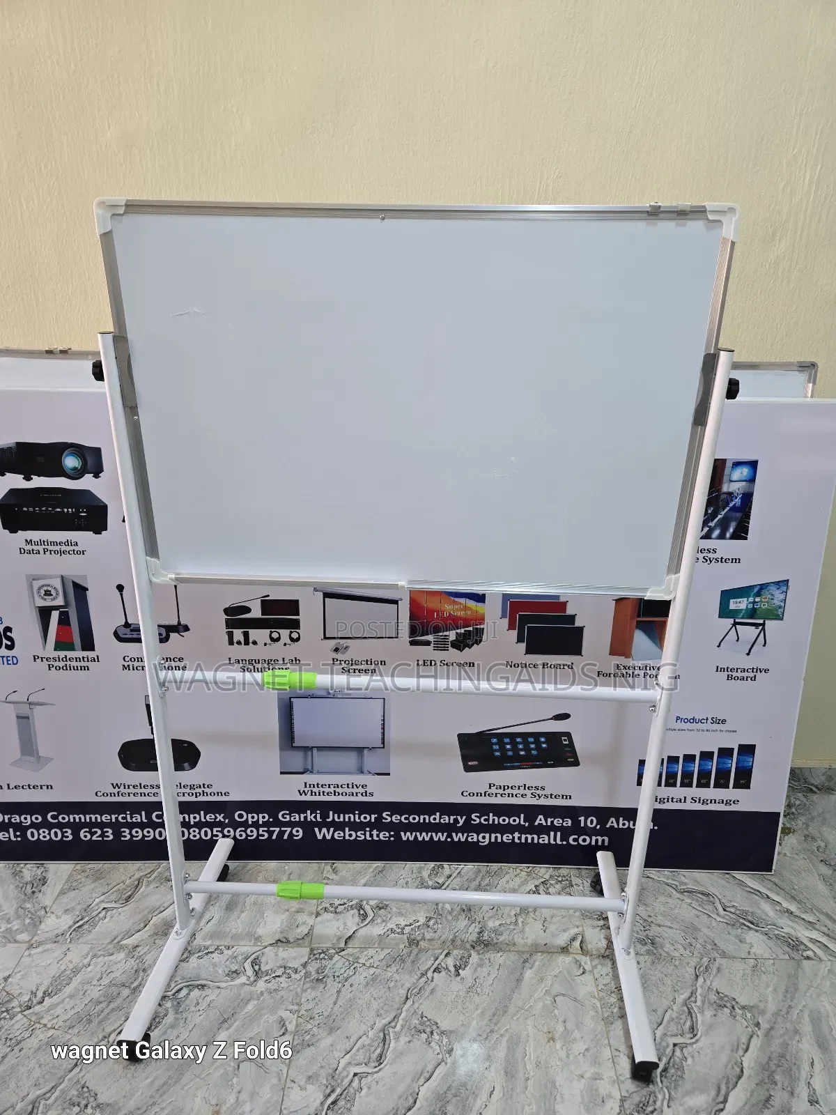 2x3feet Double Sided White Magnetic Board On Movable Stand