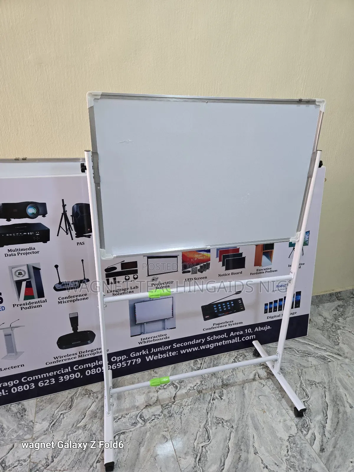 2x3feet Double Sided White Magnetic Board On Movable Stand