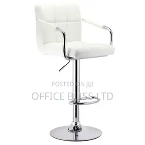 Photo - High Quality Swivel Chrome Bar Stools -White