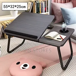 Folding Bed Side Laptop Stand With Cup Holder