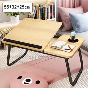 Folding Bed Side Laptop Stand With Cup Holder