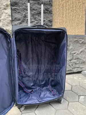 Black Faux Leather Travel Luggage