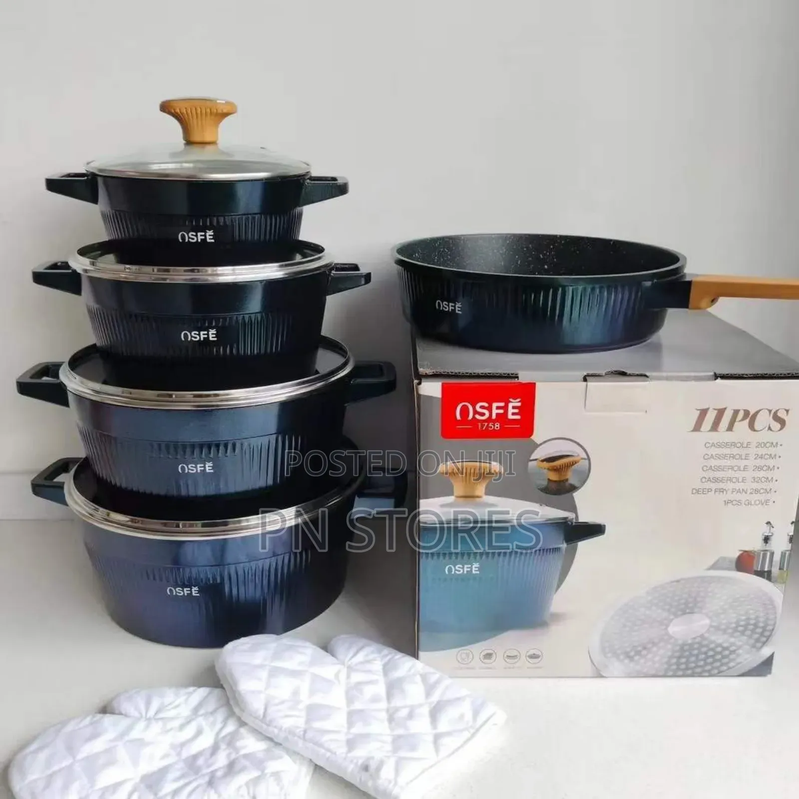 11pcs Non-Stick Granite Cookware