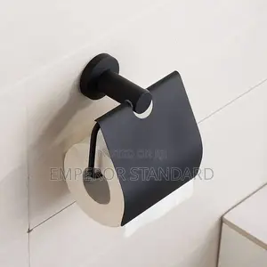 Black Toilet Tissue Holder WC Bathroom