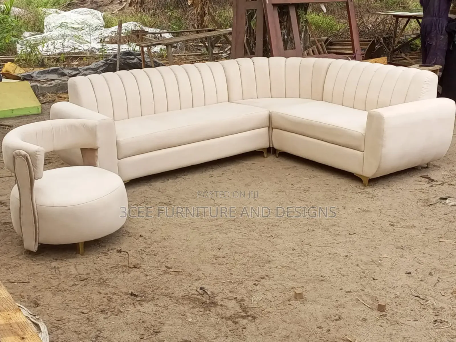 Nude Color Sectional Couch