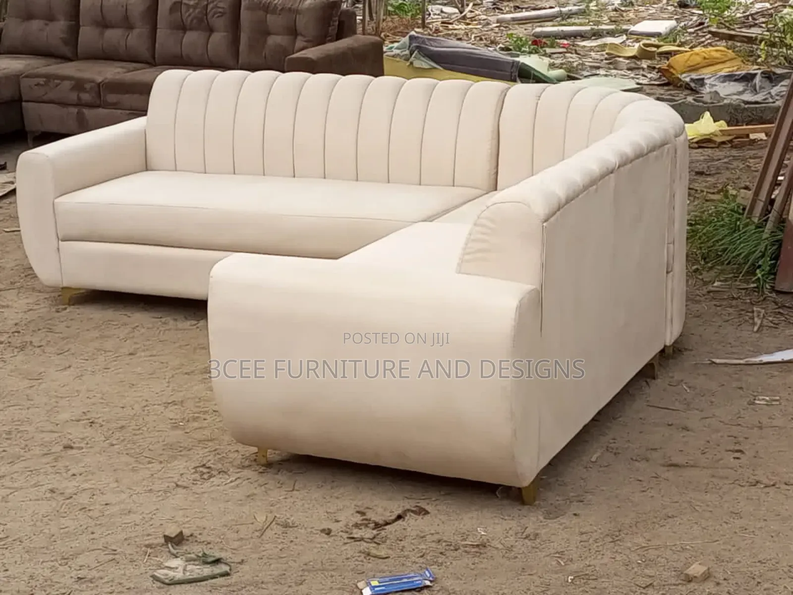 Nude Color Sectional Couch