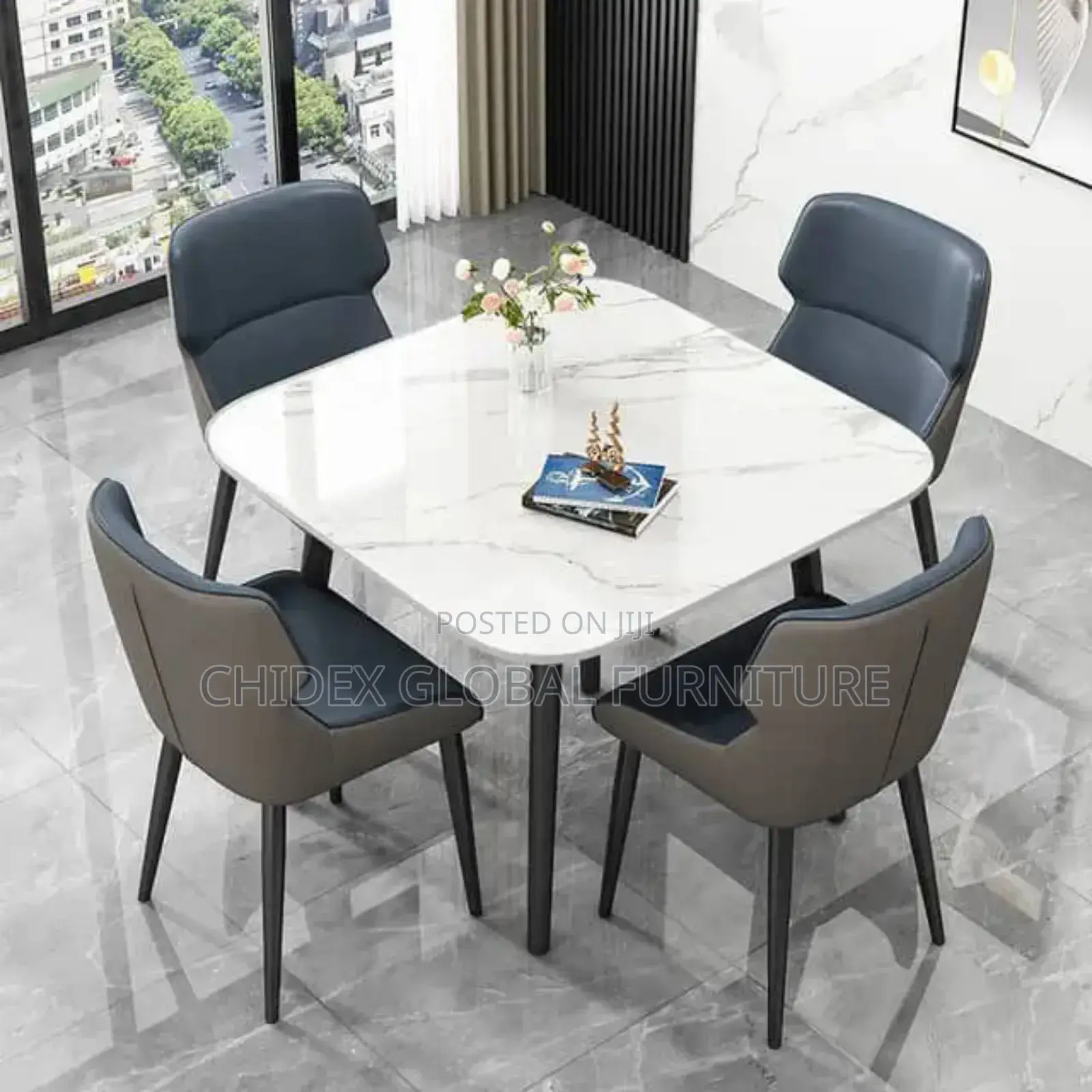 Simple Marble Top By4 Dining Table