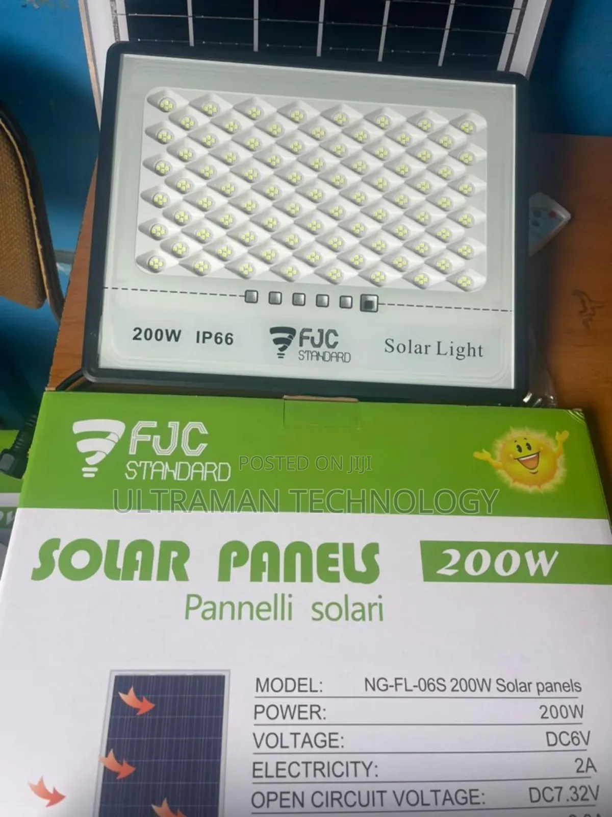 200watts Standard Solar Flood Light + Solar Panel
