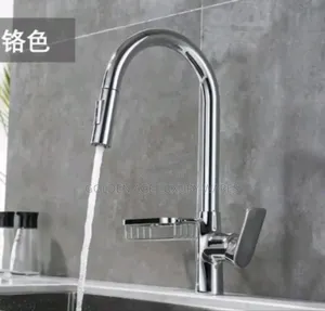 Stainless Pullout Kitchen Tap With Sponge Holder