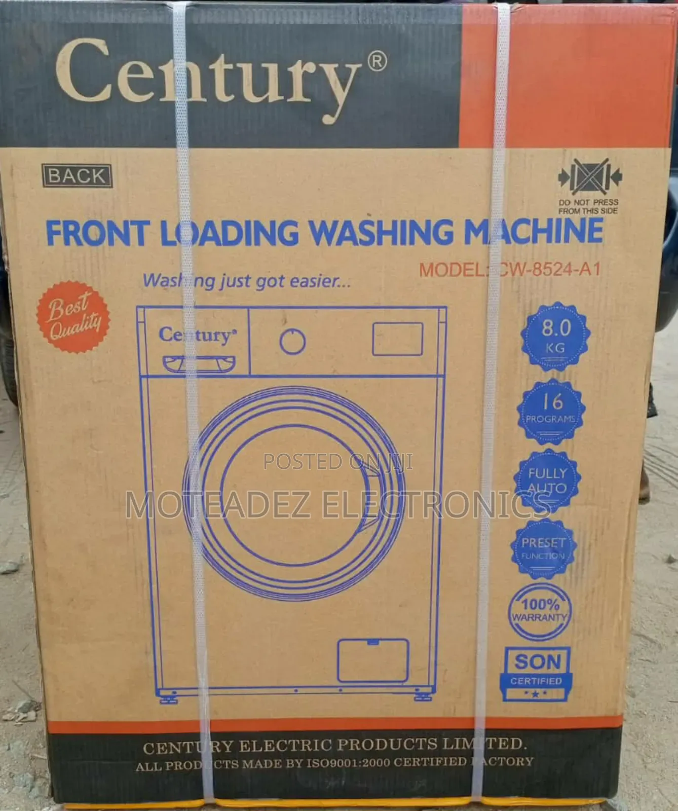 Century 8kg Automatic Front Load Low Voltage Washing Machine