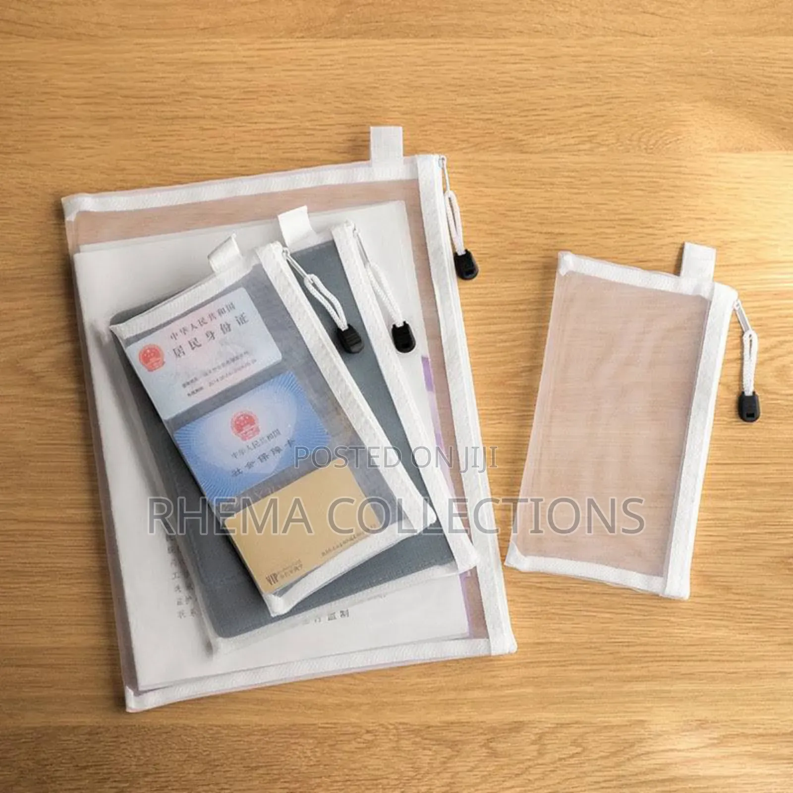 Waterproof Mesh Zipper DOCUMENT STORAGE POUCH