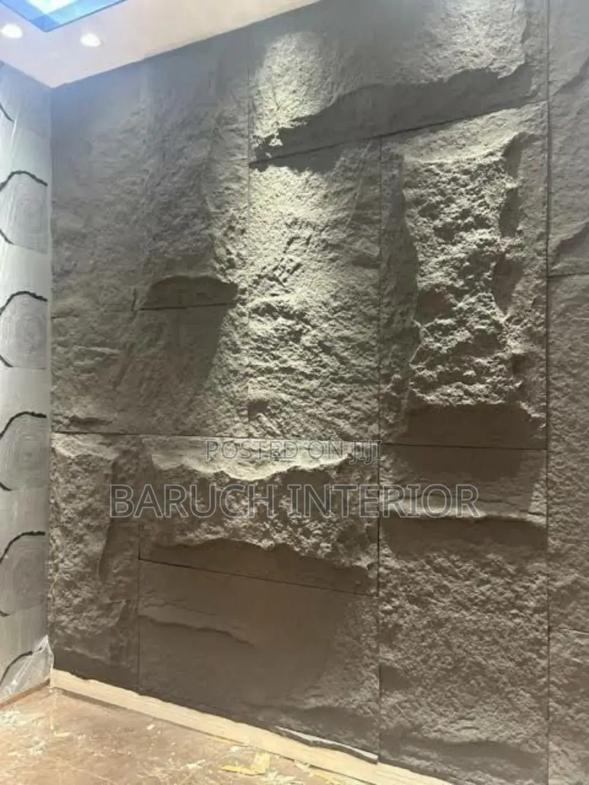 Pu Stone Geometric Pattern Wall
