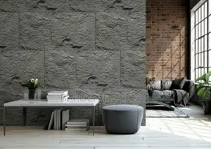 Pu Stone Geometric Pattern Wall