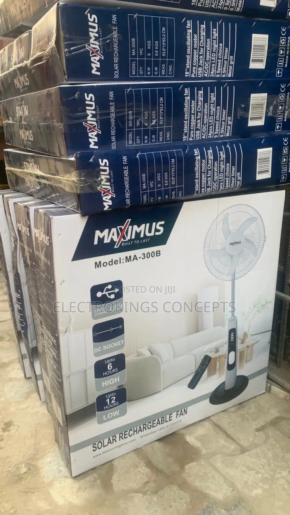 18” Rechargeable Standing Fan