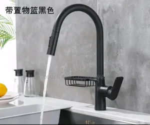 Black Pull Out Sink Tap With Sponge Holder