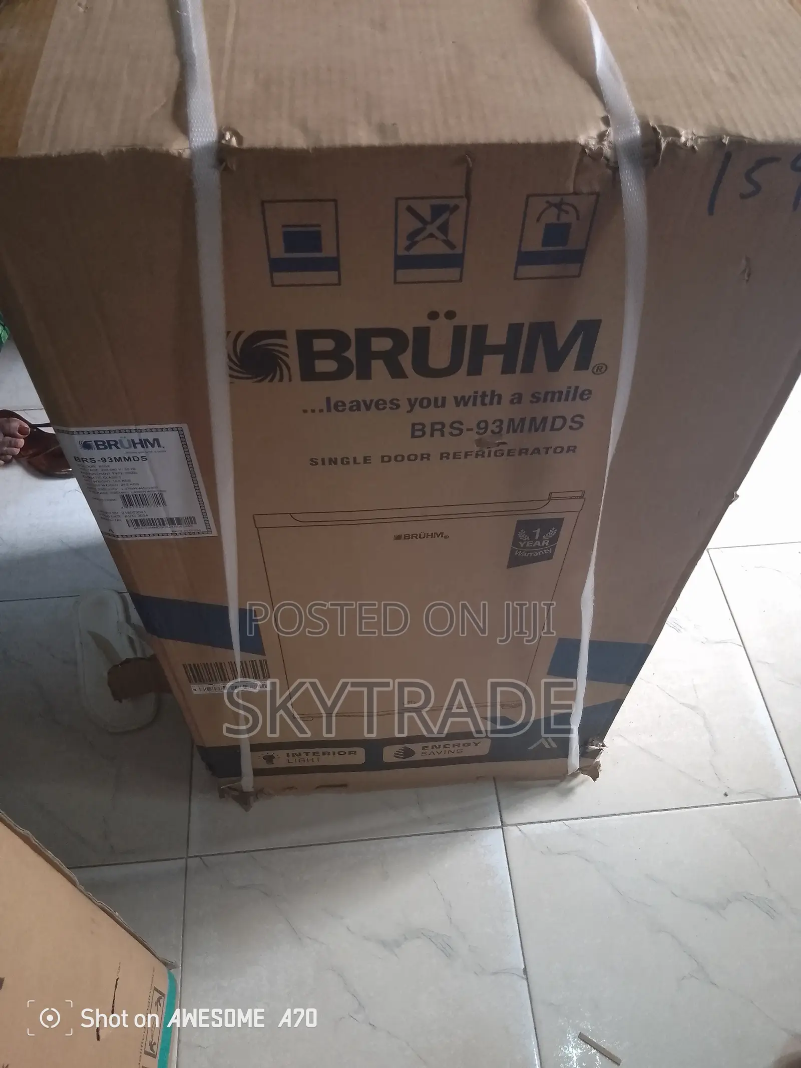 Single Door Silver Bruhm 90liters Refrigerator