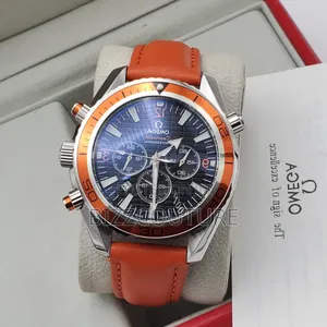 Original Omega Seamaster Brown Leather Strap Watch.