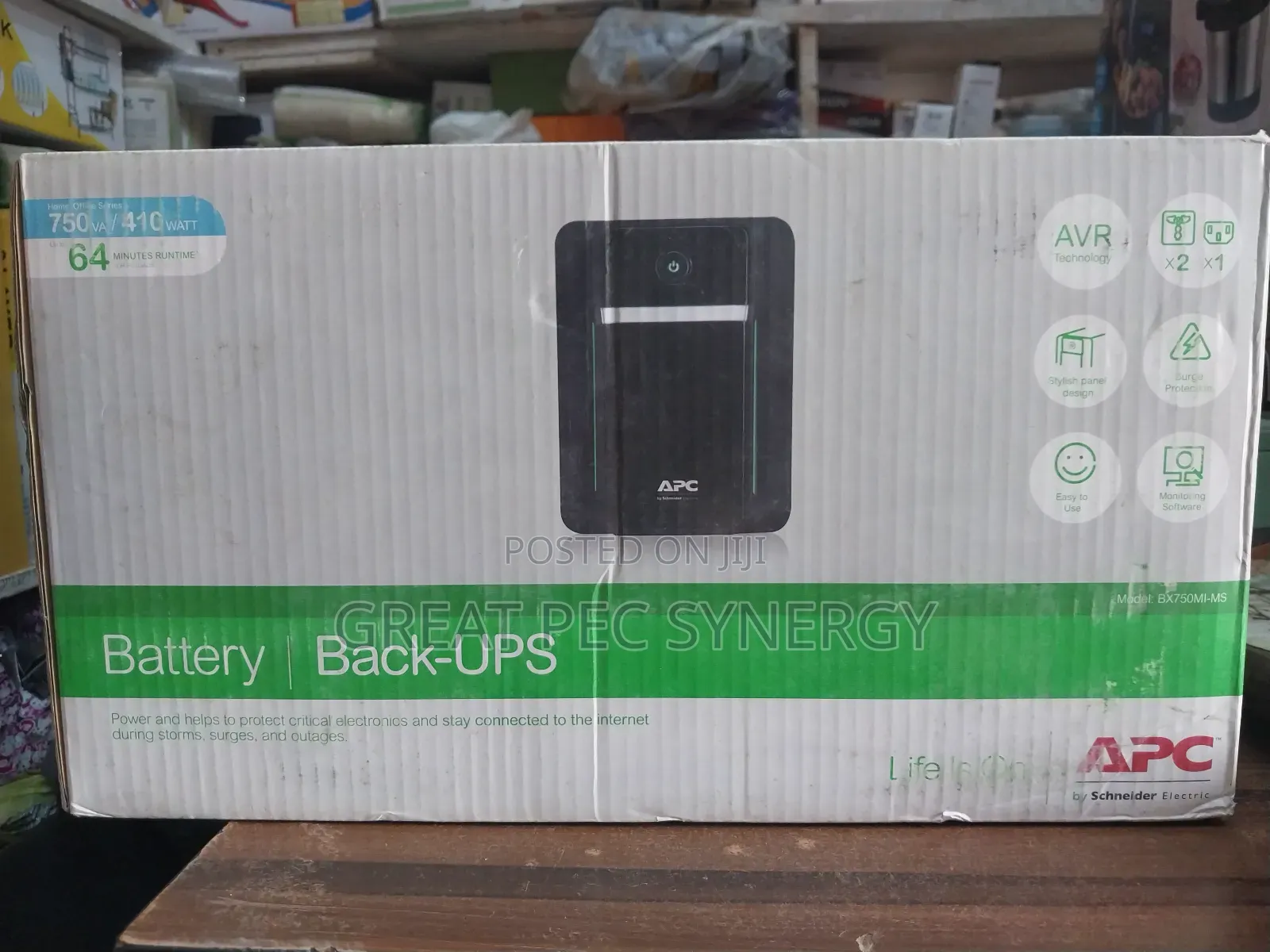 Apc Easy - Ups 750va, Avr, 4 Outlets- (Model: Bx750mi-Ms)