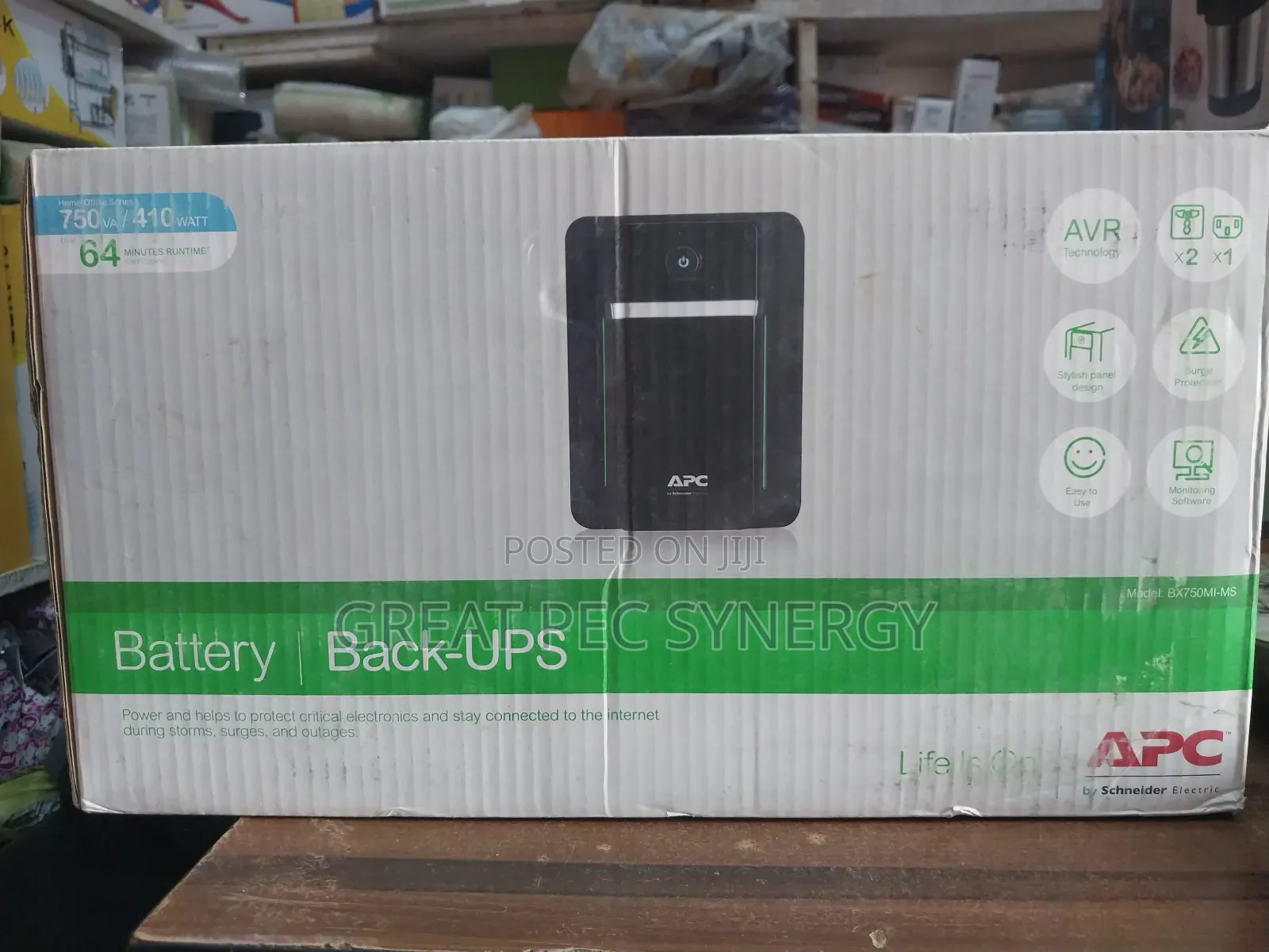 Apc Easy - Ups 750va, Avr, 4 Outlets- (Model: Bx750mi-Ms)