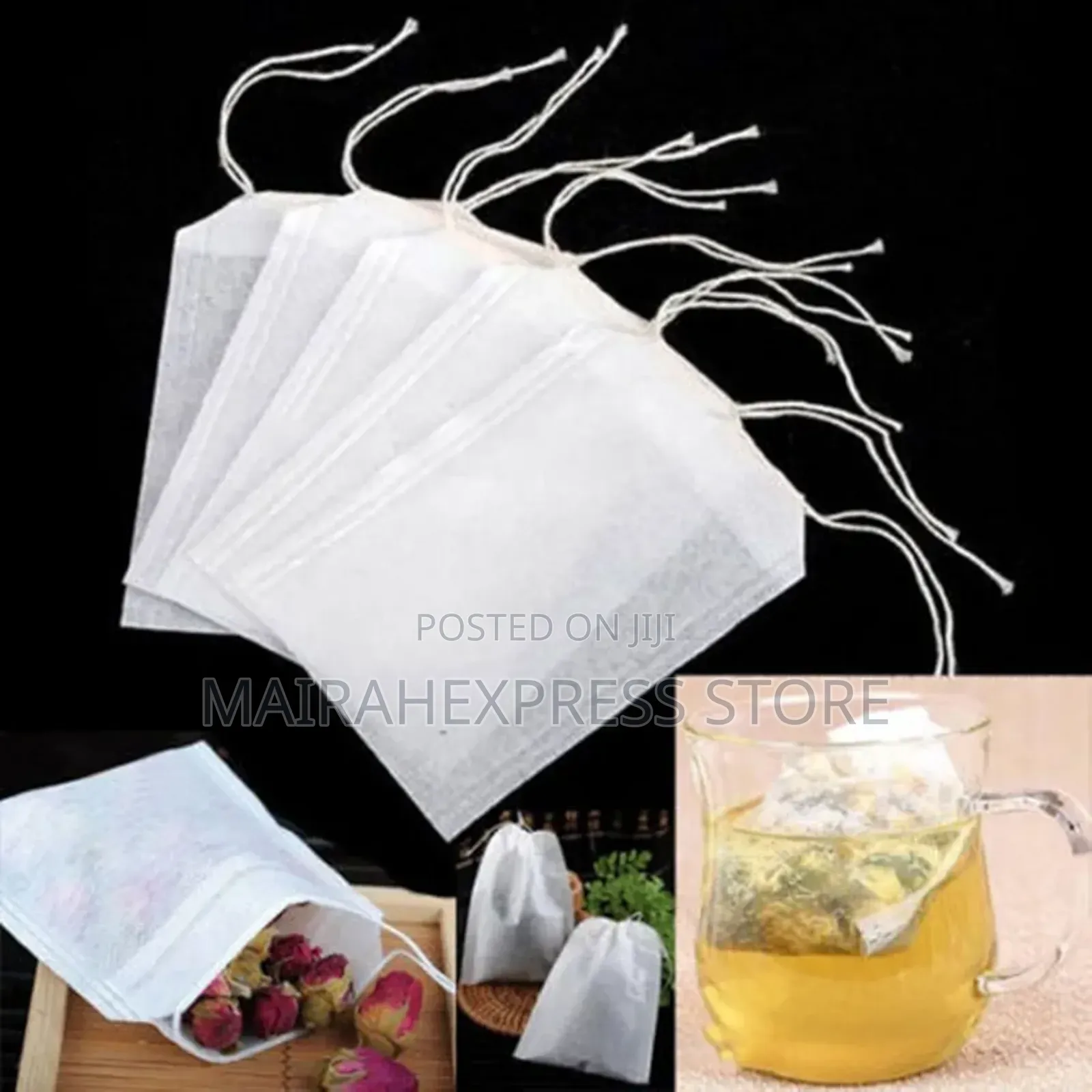 100pcs Non Wooven Condiments Empty Tea Filter Bags