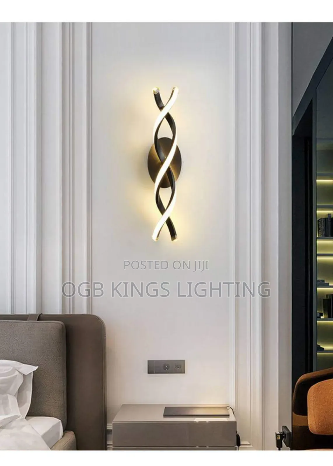 Bedroom Bedside Background Wall Aluminum Led Spiral Walllamp