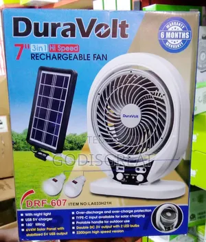 7" 3in1 Duru Volt Rechargeable Fan