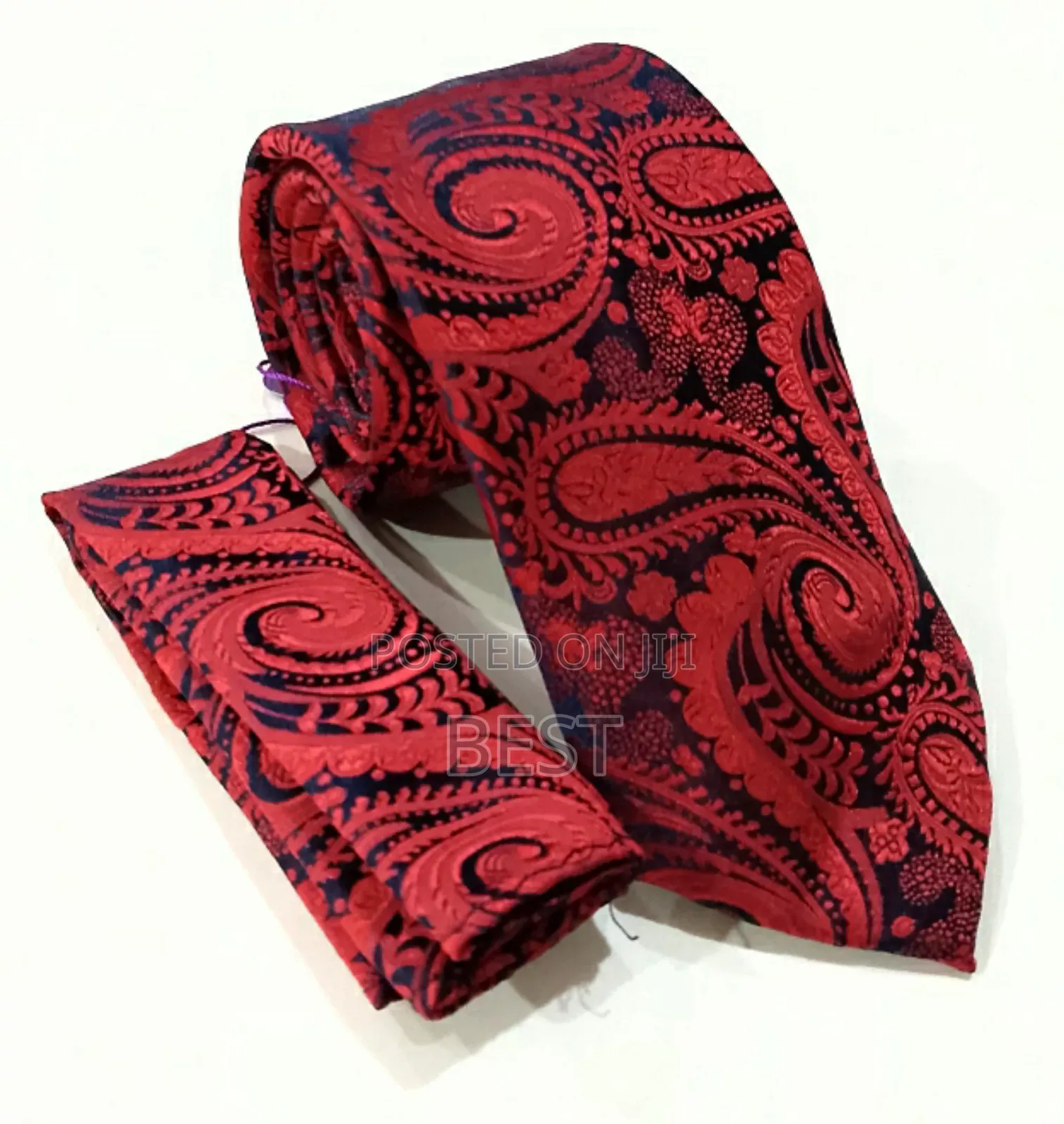 Pattern Quality Long Neck Ties With Pocket Square