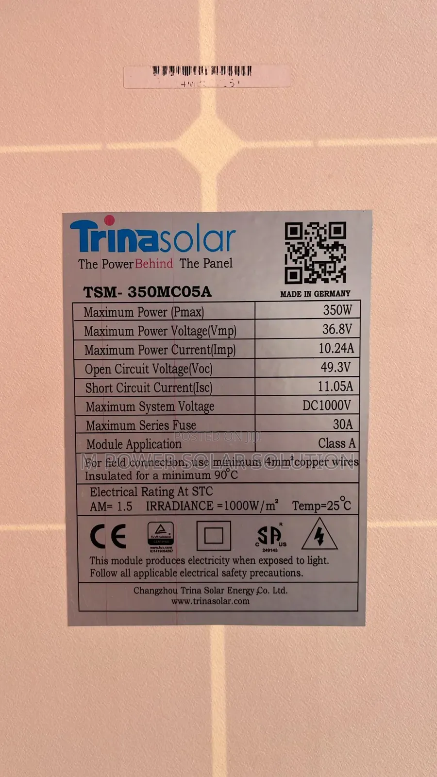 350w Trina Mono Solar Panel