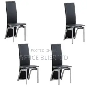 Dinning Leather Comfort Chairs 4 Pieces Black