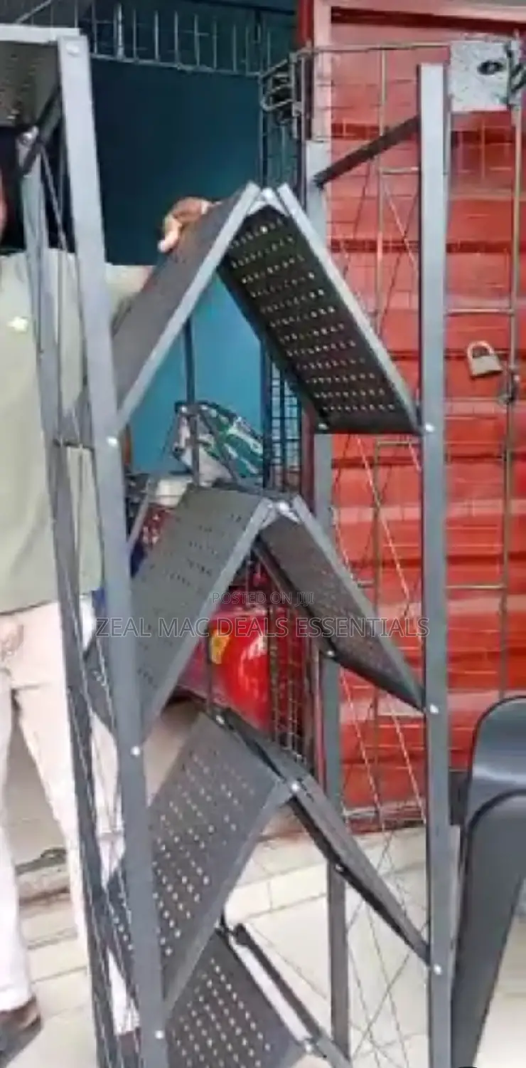 5-Layer Folding Mobile Steel Shelving Unit