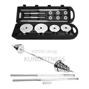 Photo - All-in-One 50kg Iron Dumbbell Set With Connecting Barbell