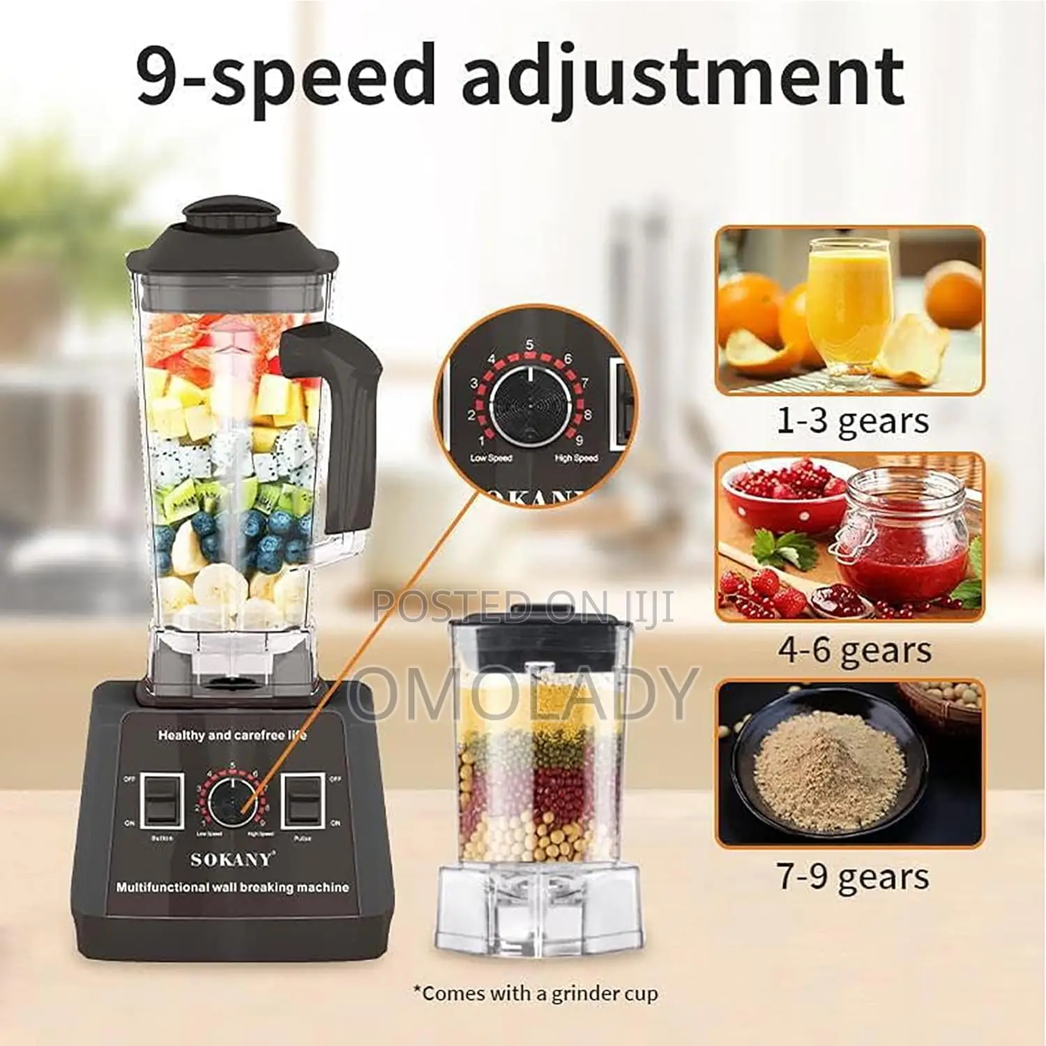 Double Cup 2.5 Liters Sokany Blender - 5000w
