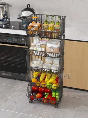 5 Layers Rotary Multipurpose Utility Storage Rack Trolley