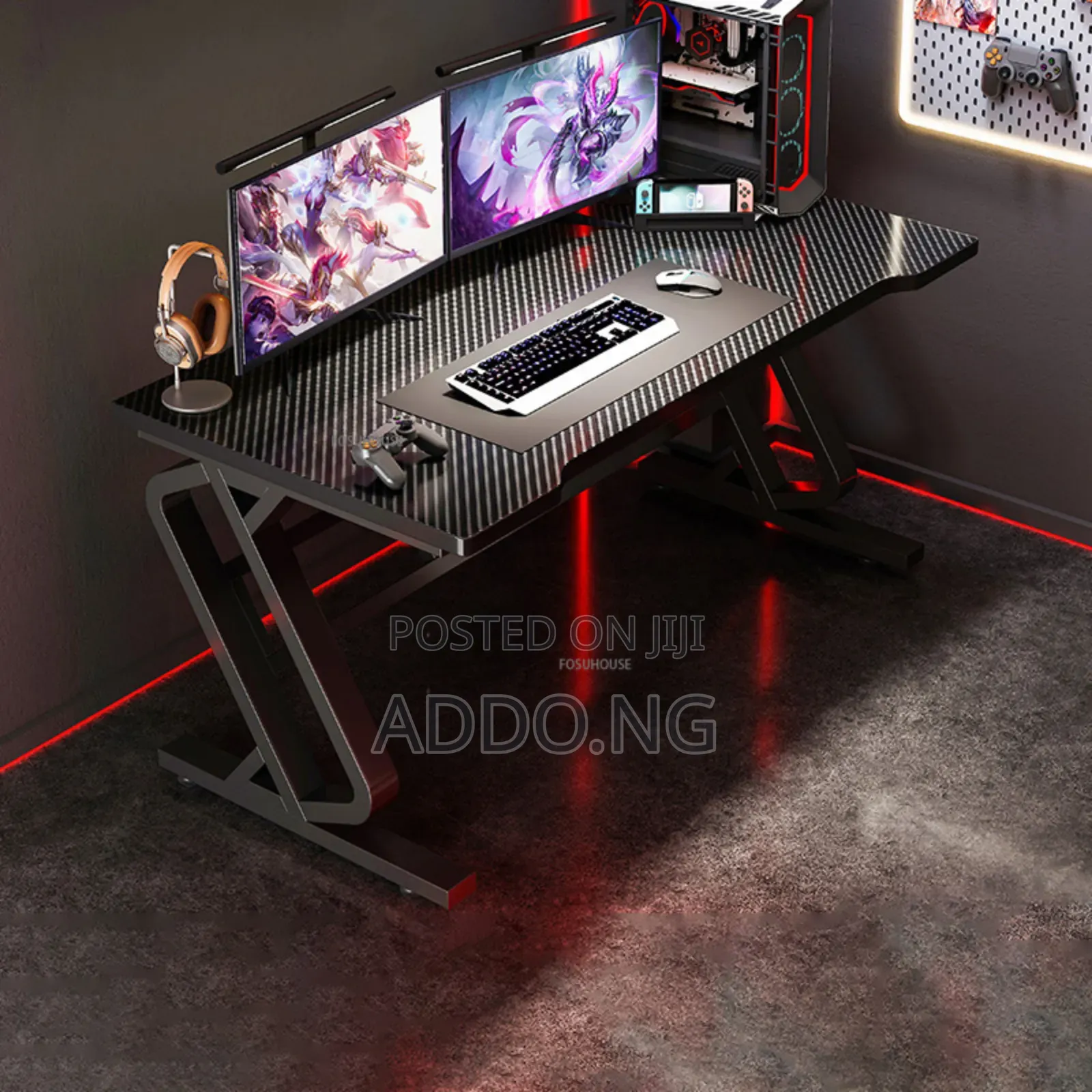 Office Work Gaming Desk With Led Lights