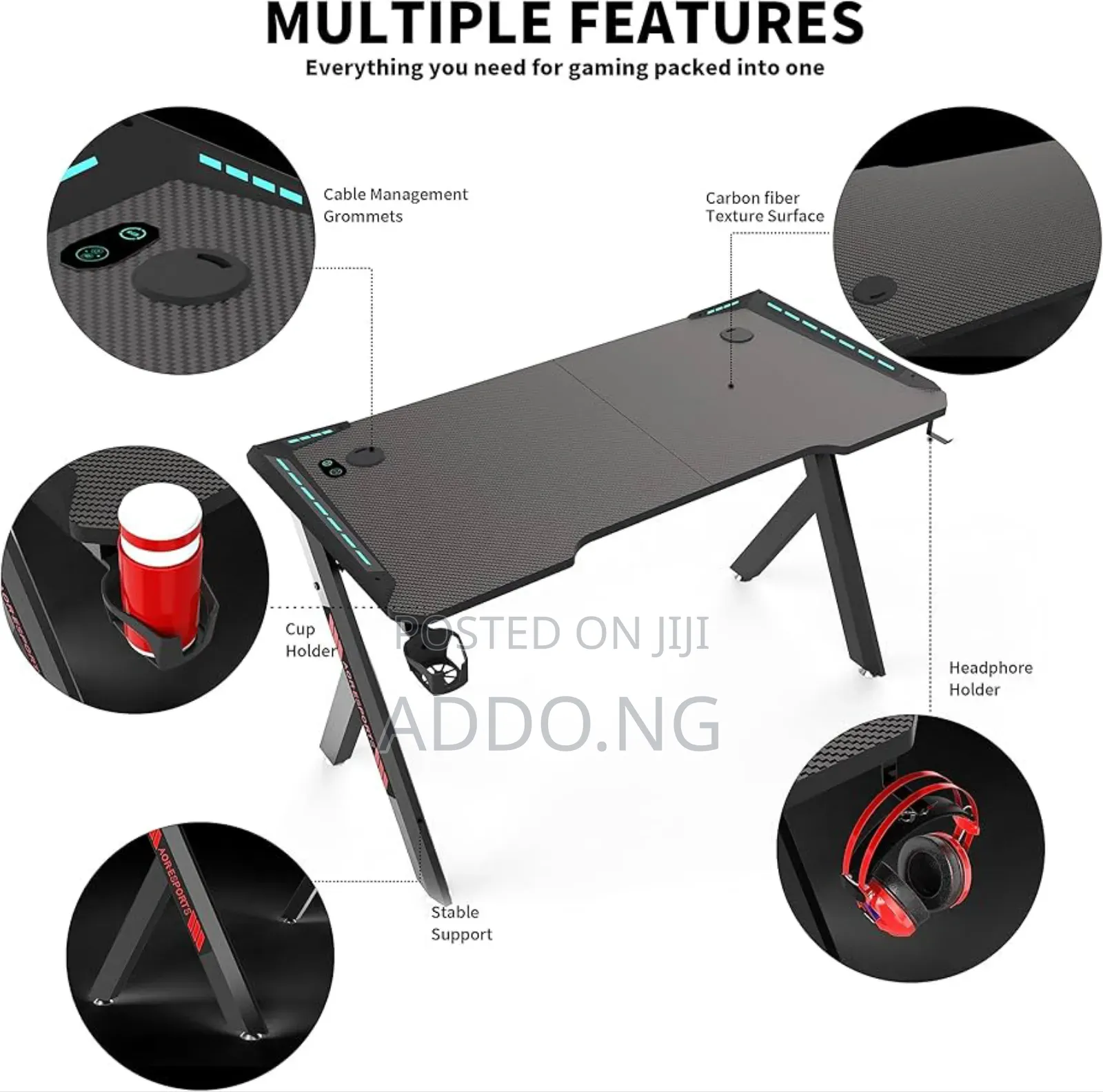 Gaming Desk With Led Lights