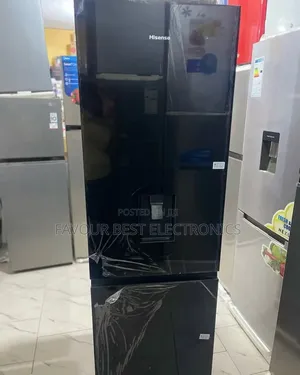 New Hisense 350l Glass Mirror Double Door Refrigerator (75w)