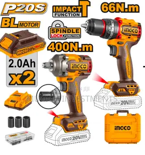 Cordless 2 PCS Combo Kit Drill and Wrench