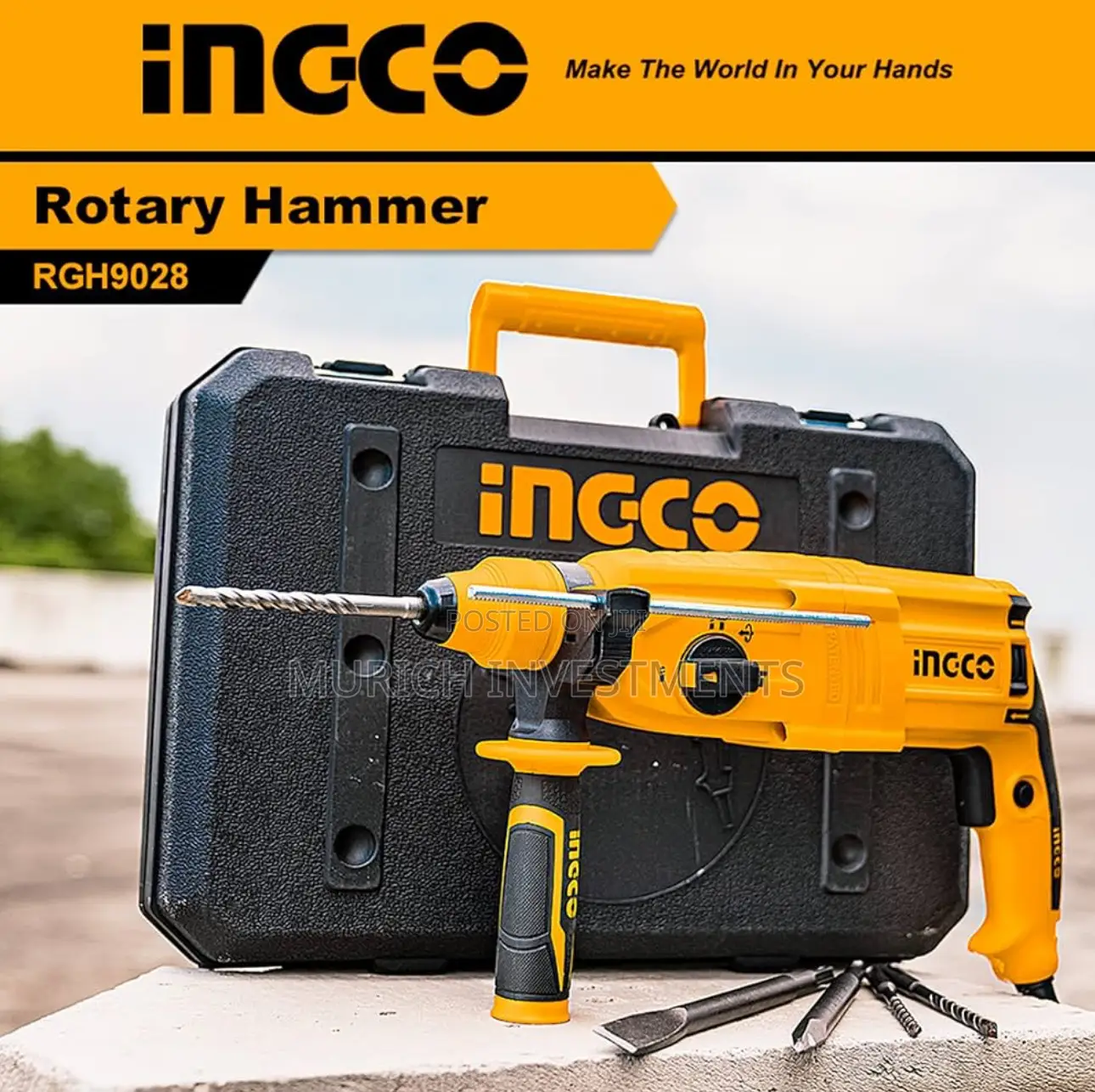 Ingco Rotary Hammer 800W, 4000bpm, 2.5J, SDS Plus Chuck