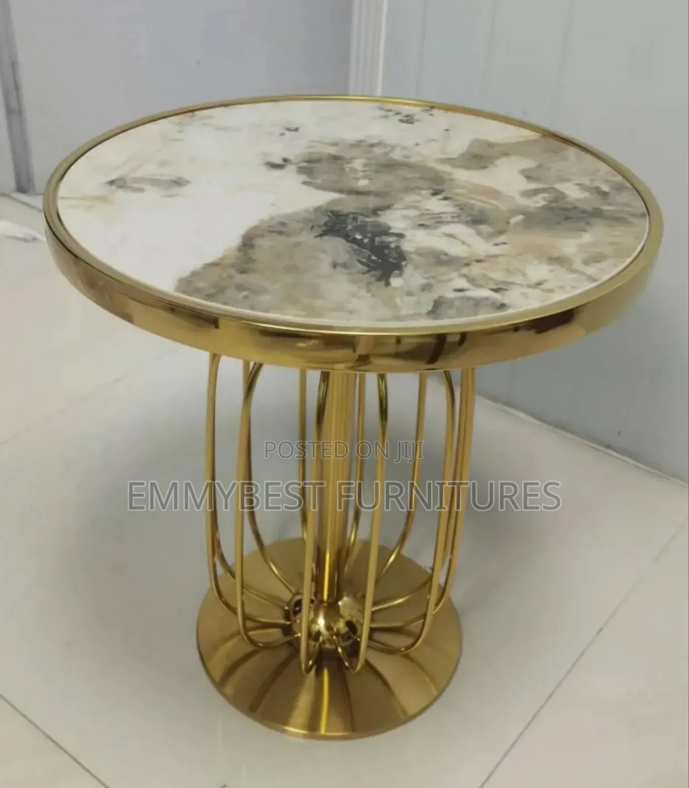 Marble Top Golden Stool.