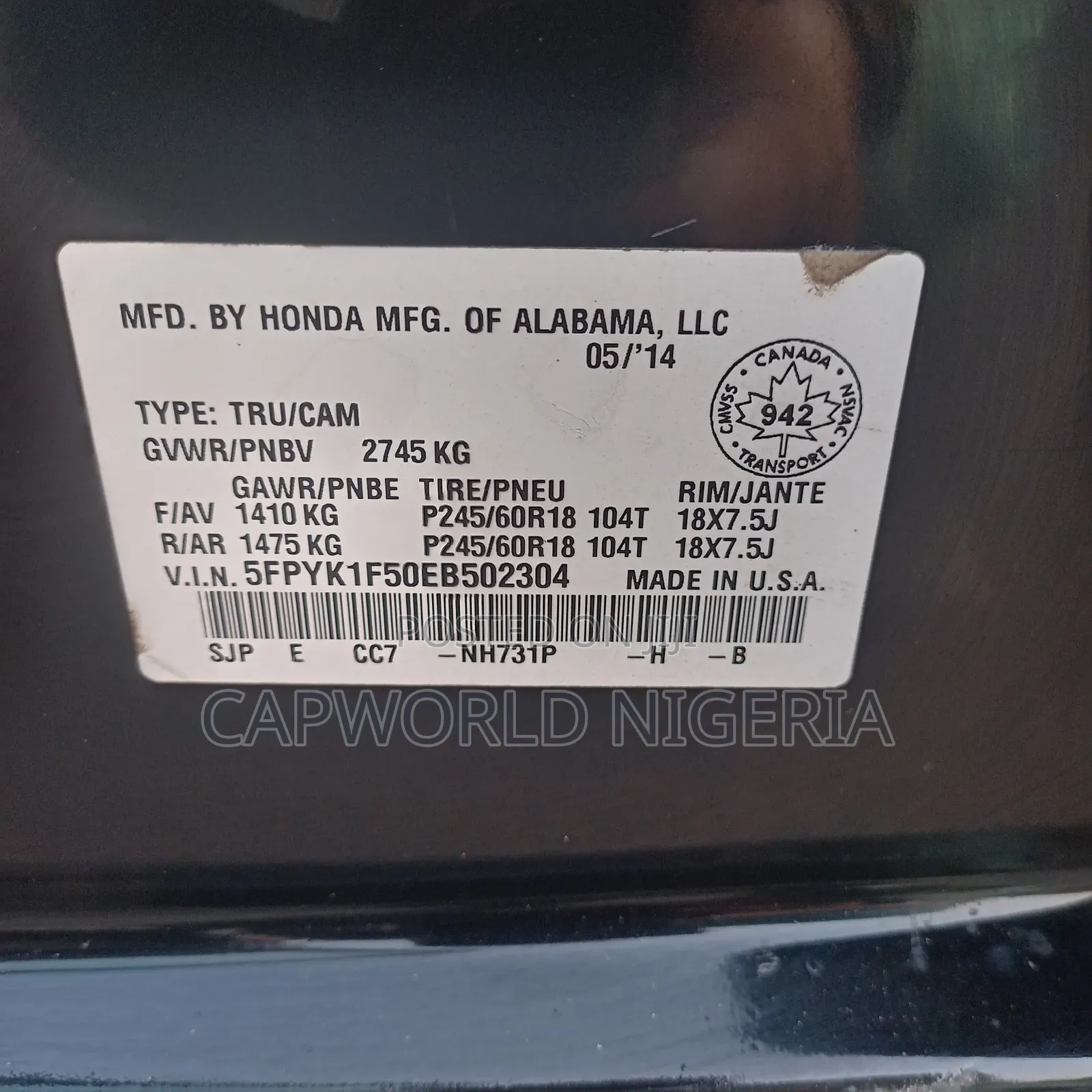 Honda Ridgeline 2014 Black
