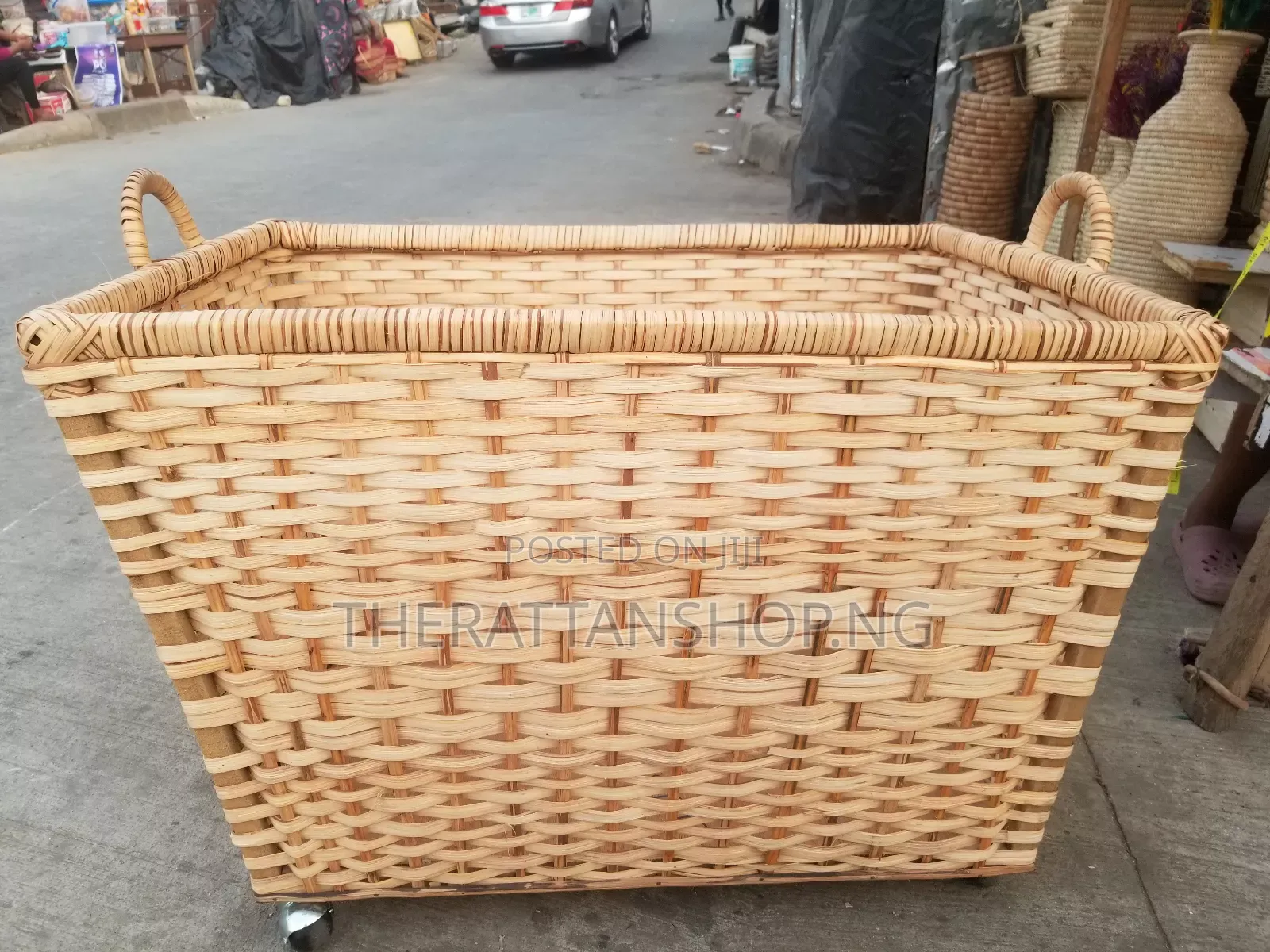 Rectangular Shaped Wheeled Laundry Basket