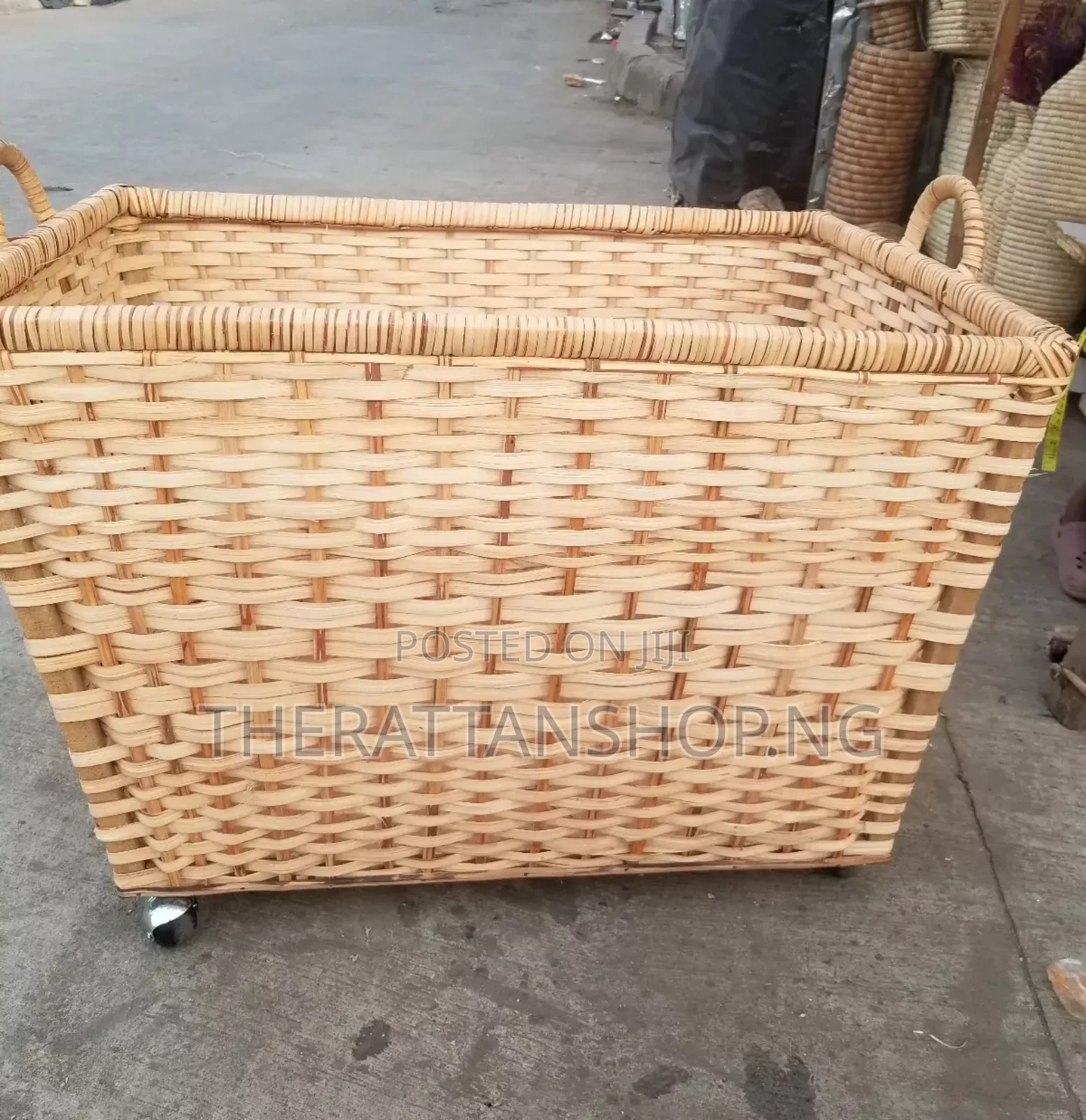 Rectangular Shaped Wheeled Laundry Basket