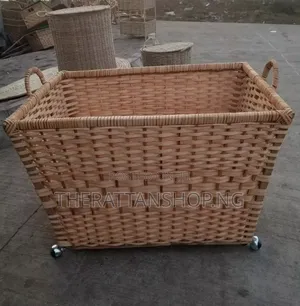 Rectangular Shaped Wheeled Laundry Basket