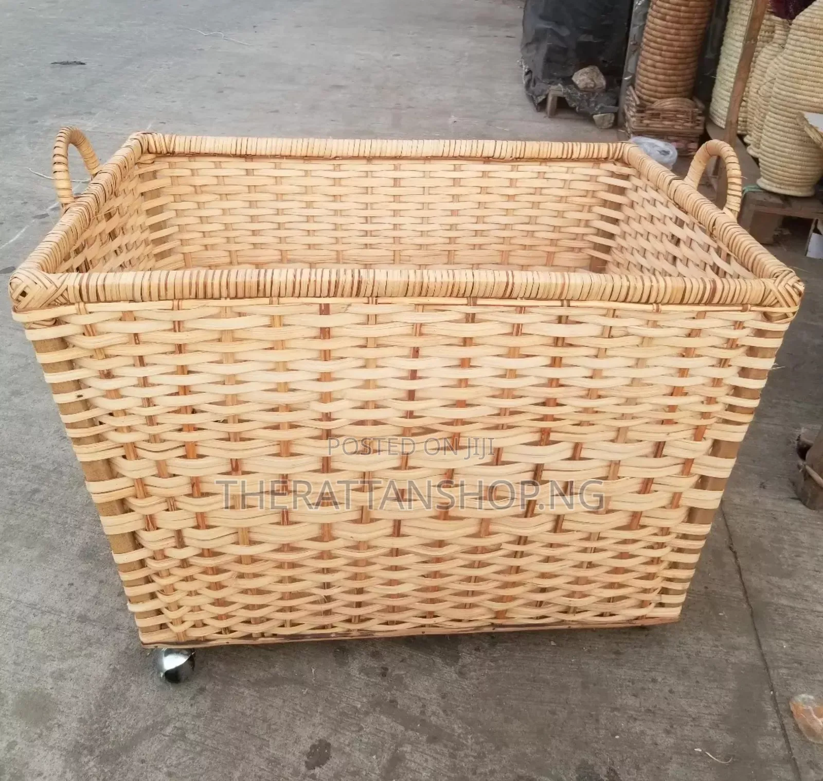 Rectangular Shaped Wheeled Laundry Basket